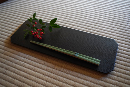 一閑張 四方隅切皿 白・黒