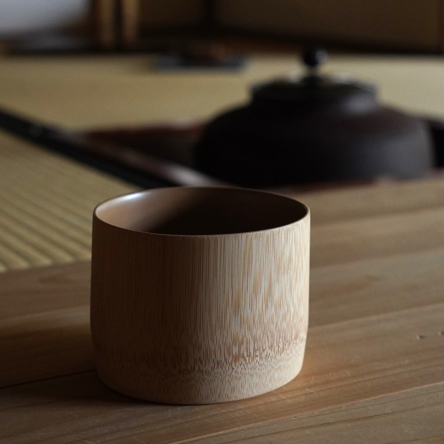 竹茶椀  白漆
