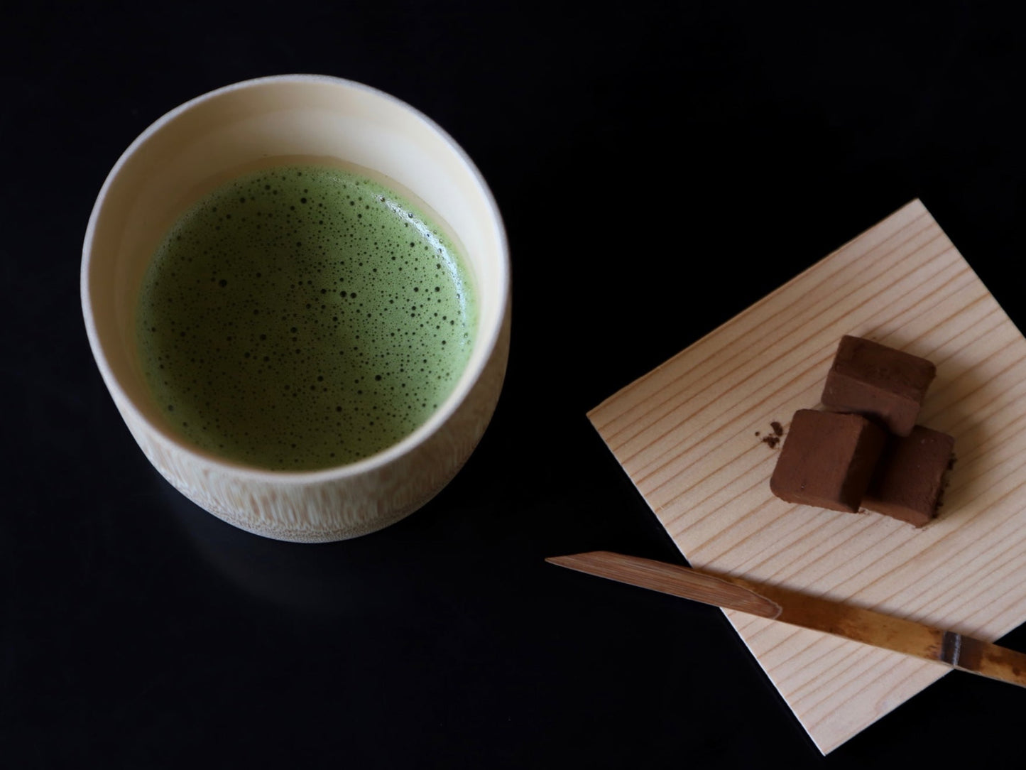 竹茶椀  白漆