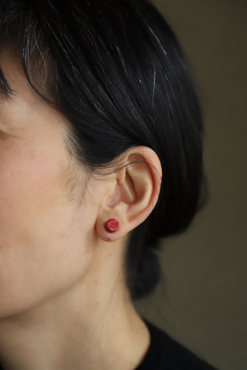 節ピアス 丸 朱漆・黒漆