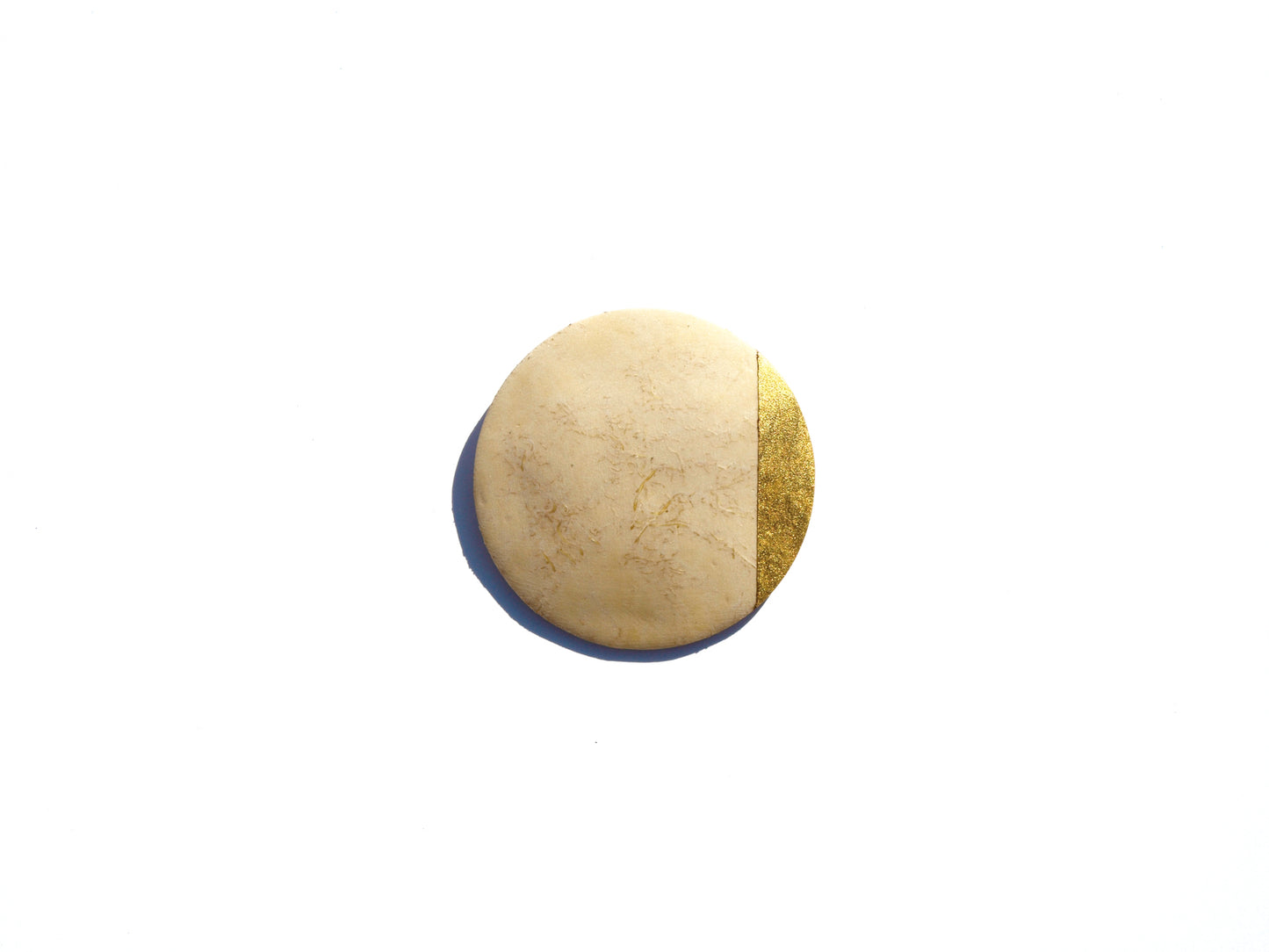 節ブローチ 木地×金箔・銀箔