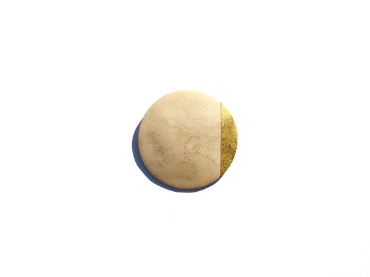 節ブローチ 木地×金箔・銀箔