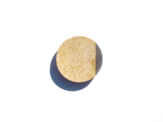 節ブローチ 木地×金箔・銀箔