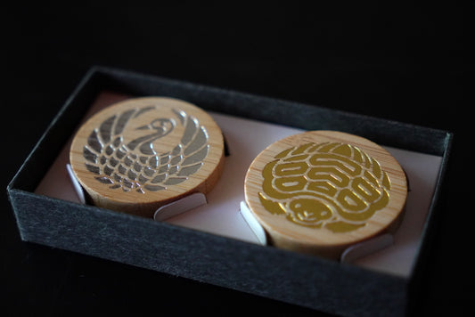 鶴亀 箸置き 金銀箔押し