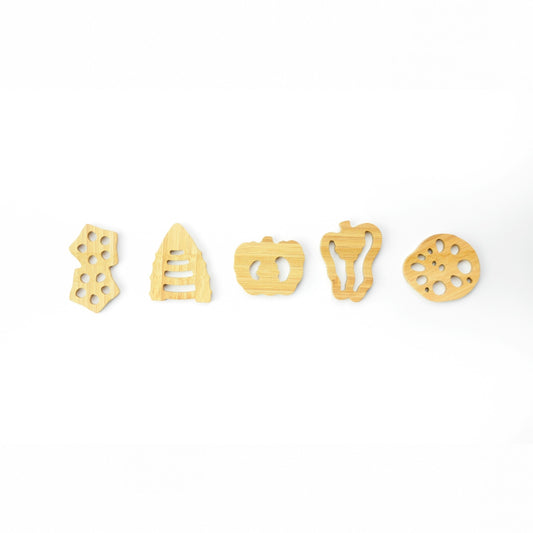 野菜箸置き　オクラ・タケノコ・カボチャ・ピーマン・レンコン